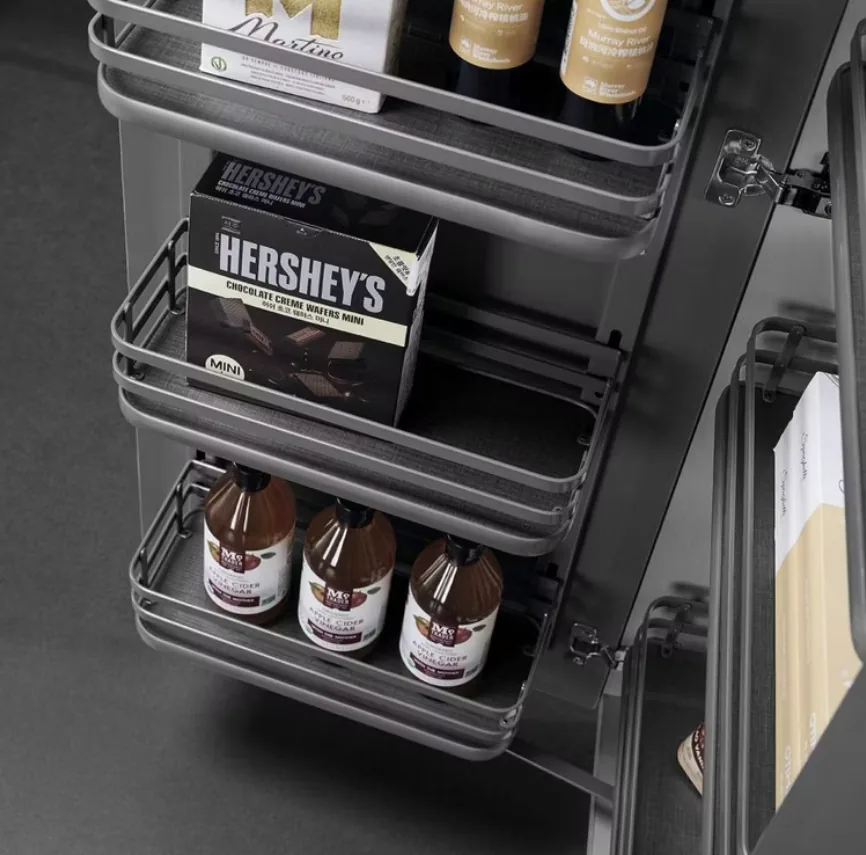 Wooden Pantry Dark Grey