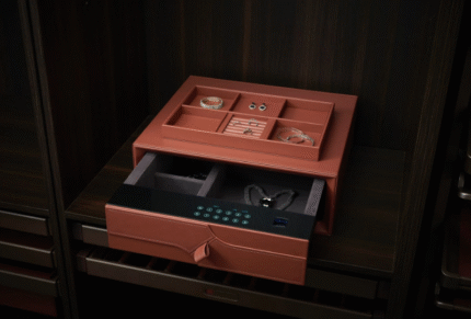 LEATHER DRAWER WITH PASSWORD LEATHER + MDF