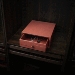 LEATHER SINGLE DRAWER LEATHER + MDF