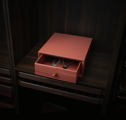 LEATHER SINGLE DRAWER LEATHER + MDF