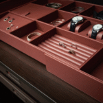 RETRACTABLE LEATHER SORTING BOX LEATHER + MDF